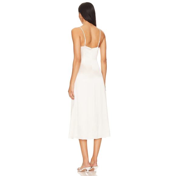 CAMI NYC Dorthea Midi Dress Satin Pearl Embellished Party Wedding Classy Sz 10 - Picture 3 of 12